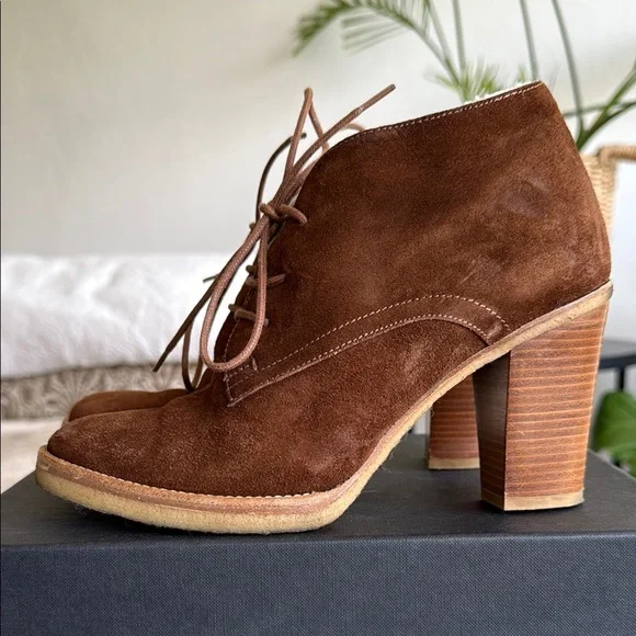 Ralph Lauren Purple Label Brown Heeled Boots - Picture 11 of 12